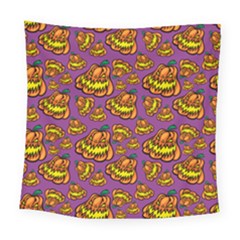 Halloween Colorful Jackolanterns  Square Tapestry (large)