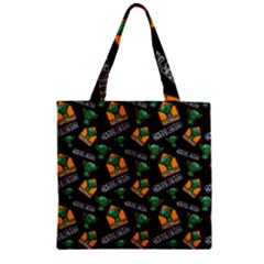 Halloween Ghoul Zone Icreate Zipper Grocery Tote Bag by iCreate