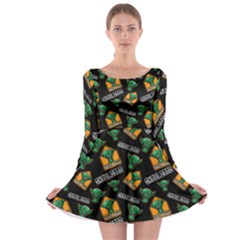 Halloween Ghoul Zone Icreate Long Sleeve Skater Dress by iCreate