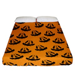 Halloween Jackolantern Pumpkins iCreate Fitted Sheet (King Size)