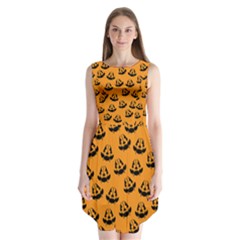 Halloween Jackolantern Pumpkins Icreate Sleeveless Chiffon Dress   by iCreate