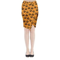 Halloween Jackolantern Pumpkins Icreate Midi Wrap Pencil Skirt by iCreate