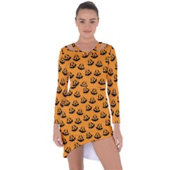 Halloween Jackolantern Pumpkins Icreate Asymmetric Cut-out Shift Dress by iCreate