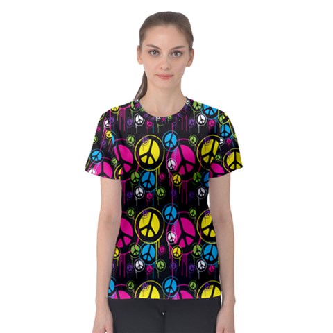 Peace Drips Icreate Women s Sport Mesh Tee by iCreate