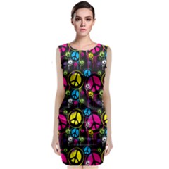 Peace Drips Icreate Sleeveless Velvet Midi Dress