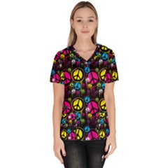 Peace Drips Icreate Scrub Top