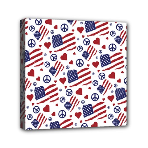 Peace Love America Icreate Mini Canvas 6  X 6  by iCreate