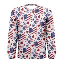 Peace Love America Icreate Men s Long Sleeve Tee