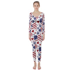 Peace Love America Icreate Long Sleeve Catsuit by iCreate