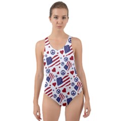 Peace Love America Icreate Cut-out Back One Piece Swimsuit