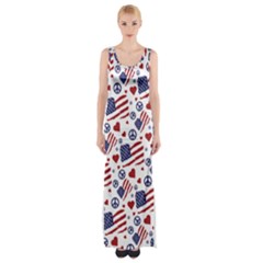 Peace Love America Icreate Maxi Thigh Split Dress by iCreate