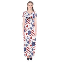 Peace Love America Icreate Short Sleeve Maxi Dress by iCreate