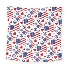 Peace Love America Icreate Square Tapestry (large)