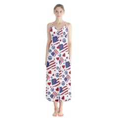 Peace Love America Icreate Button Up Chiffon Maxi Dress by iCreate