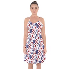 Peace Love America Icreate Ruffle Detail Chiffon Dress by iCreate