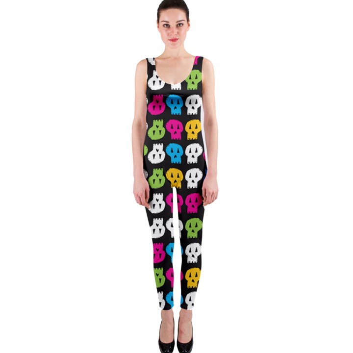 Pattern Painted Skulls Icreate OnePiece Catsuit