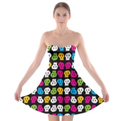 Pattern Painted Skulls Icreate Strapless Bra Top Dress by iCreate