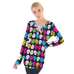 Pattern Painted Skulls Icreate Tie Up Tee by iCreate