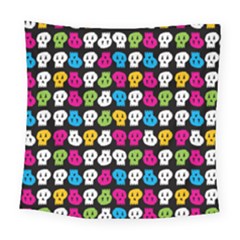 Pattern Painted Skulls Icreate Square Tapestry (large)