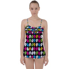 Pattern Painted Skulls Icreate Babydoll Tankini Set