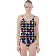 Pattern Painted Skulls Icreate Cut Out Top Tankini Set