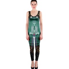 Temple Of Yoga In Light Peace And Human Namaste Style Onepiece Catsuit by pepitasart