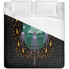 Temple Of Yoga In Light Peace And Human Namaste Style Duvet Cover (king Size) by pepitasart