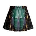 Temple Of Yoga In Light Peace And Human Namaste Style Mini Flare Skirt View1