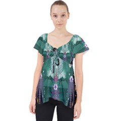 Temple Of Yoga In Light Peace And Human Namaste Style Lace Front Dolly Top