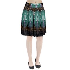 Temple Of Yoga In Light Peace And Human Namaste Style Pleated Skirt by pepitasart