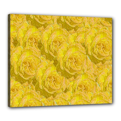 Summer Yellow Roses Dancing In The Season Canvas 24  X 20  by pepitasart