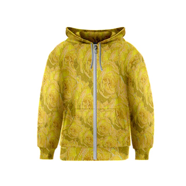 Summer Yellow Roses Dancing In The Season Kids  Zipper Hoodie