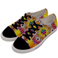 Fantasy Flower In Tones Men s Low Top Canvas Sneakers by pepitasart