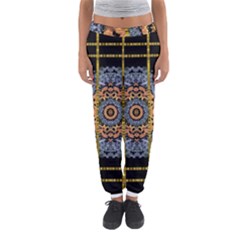 Blue Bloom Golden And Metal Women s Jogger Sweatpants by pepitasart