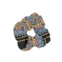 Blue Bloom Golden And Metal Velvet Scrunchie View1