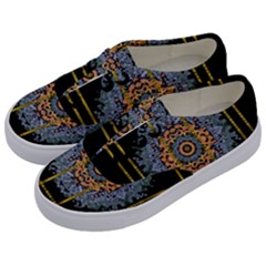 Blue Bloom Golden And Metal Kids  Classic Low Top Sneakers by pepitasart