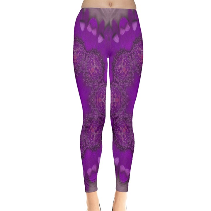 fantasy-flowers in harmony  in lilac Leggings 