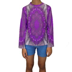 Fantasy-flowers In Harmony  In Lilac Kids  Long Sleeve Swimwear by pepitasart