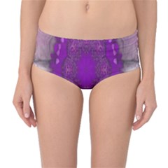 Fantasy-flowers In Harmony  In Lilac Mid-waist Bikini Bottoms by pepitasart