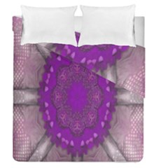 Fantasy-flowers In Harmony  In Lilac Duvet Cover Double Side (queen Size) by pepitasart