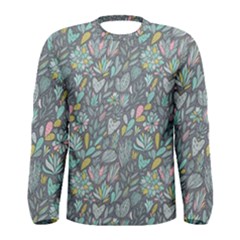 Cactus Pattern Green  Men s Long Sleeve Tee by kostolom3000shop