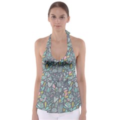 Cactus Pattern Green  Babydoll Tankini Top by kostolom3000shop