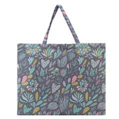 Cactus Pattern Green  Zipper Large Tote Bag by kostolom3000shop