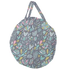 Cactus Pattern Green  Giant Round Zipper Tote