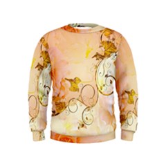 Wonderful Floral Design In Soft Colors Kids  Sweatshirt by FantasyWorld7