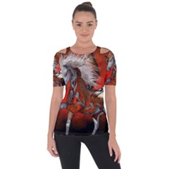 Awesome Steampunk Horse With Wings Short Sleeve Top