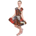 Awesome Steampunk Horse With Wings Kids  Short Sleeve Dress View1