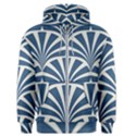 teal,white,art deco,pattern Men s Zipper Hoodie View1