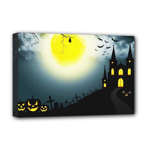 Halloween Landscape Deluxe Canvas 18  X 12   by Valentinaart