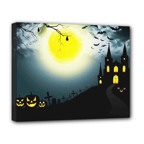 Halloween Landscape Deluxe Canvas 20  X 16   by Valentinaart